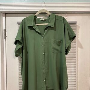 Entro Olive Green Short Sleeve Blouse